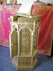 Book Stand Made In Montenegro- Woodcarving Courses London