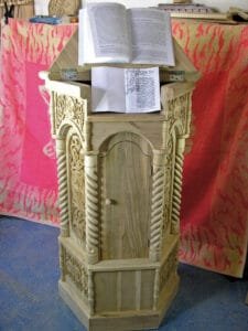 Book Stand Made In Montenegro- Woodcarving Courses London